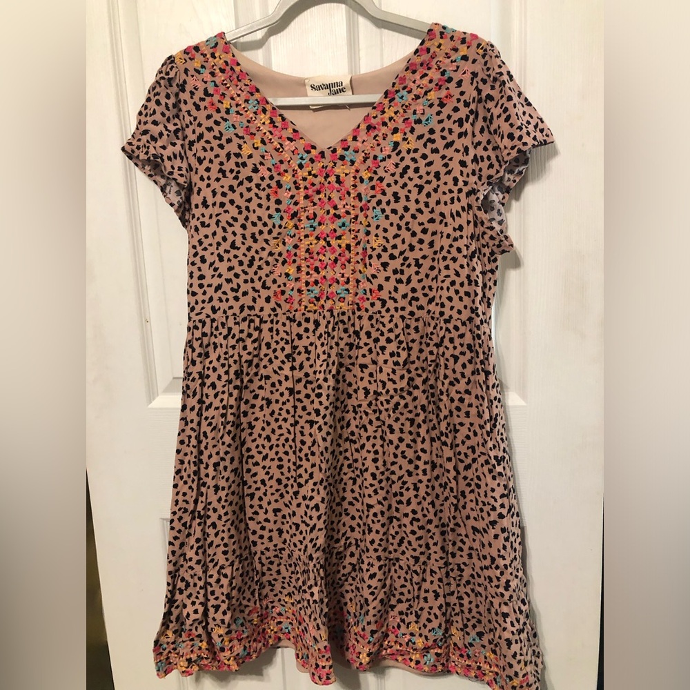 Savanna Jane Pink Leopard Print Dress
